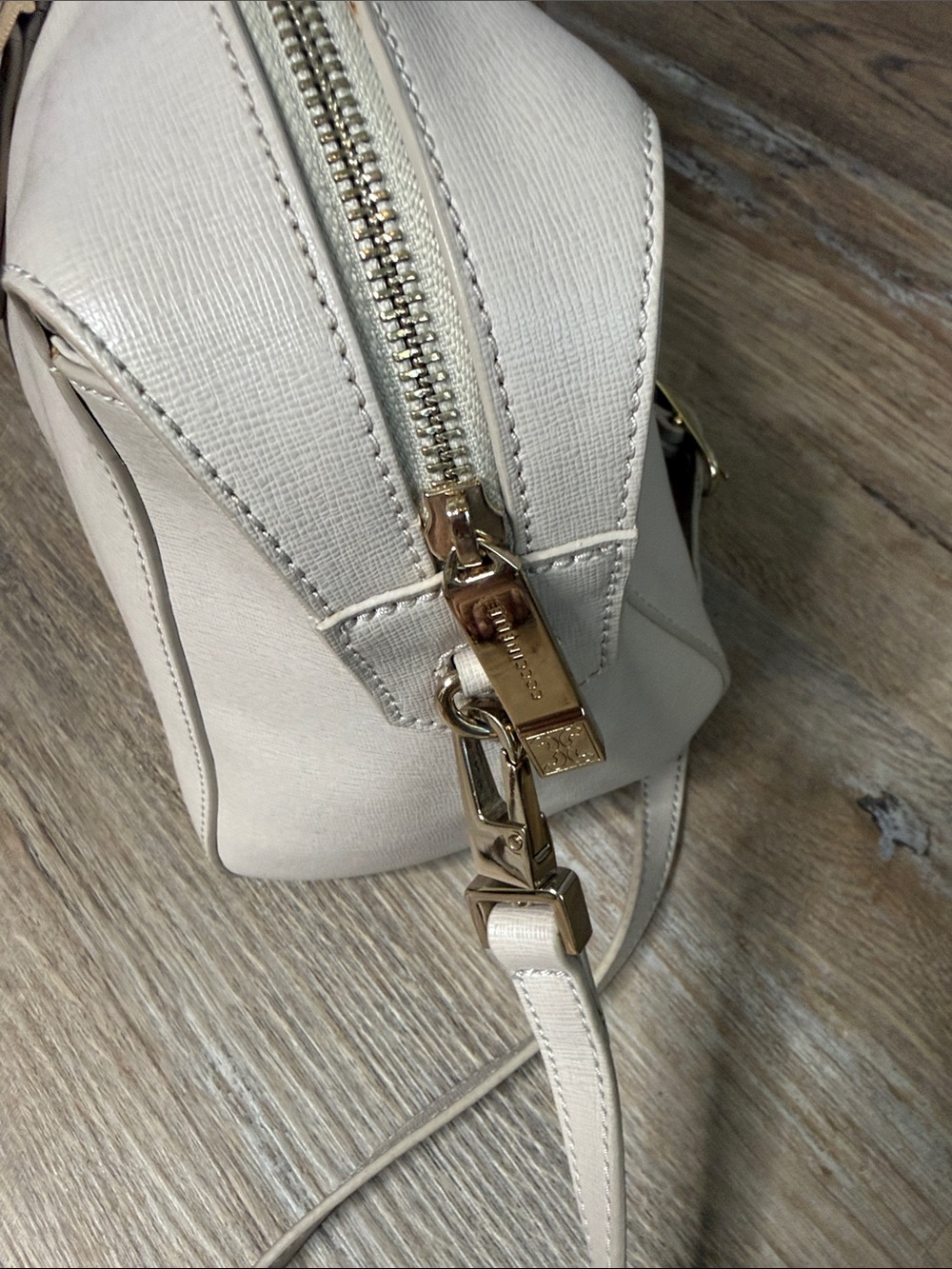 COCCINELLE Cream Leather Satchel Bag - Picture 4 of 9